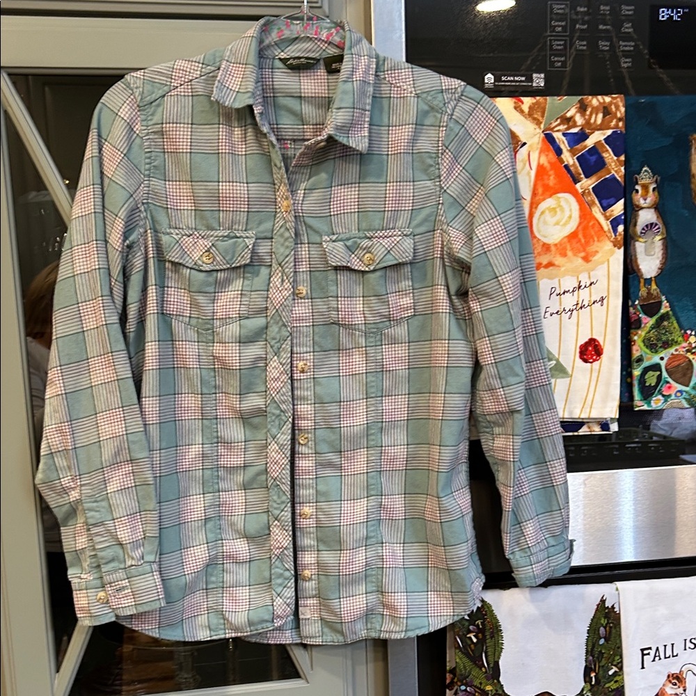 Eddie Bauer Plaid Flannel Button Up Shirt Small